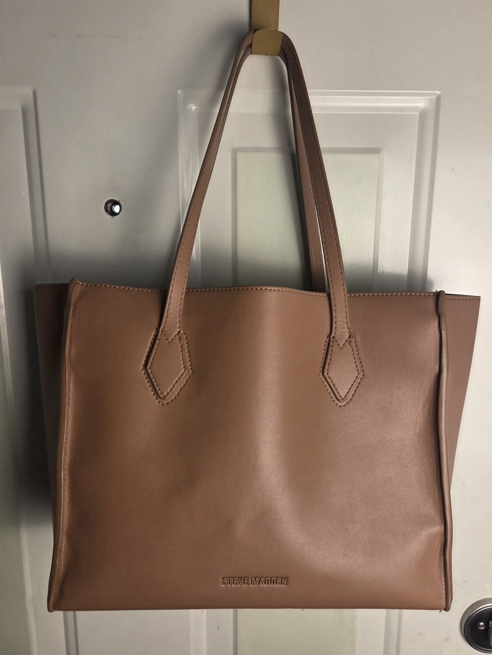 Steve Madden Brown Leather Tote with Double Straps